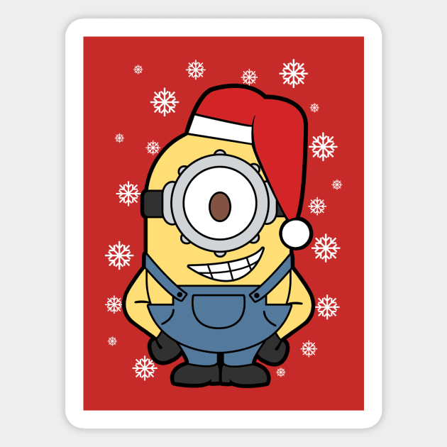 Minions Stuart Christmas Magnet by liora natalia